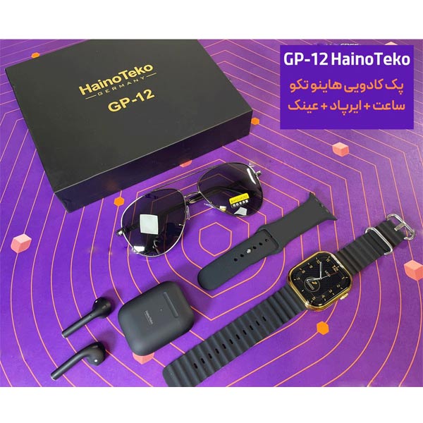 ساعت هوشمند هاینو تکو مدل GP12 به همراه هندزفری بی سیم و عینک آفتابی